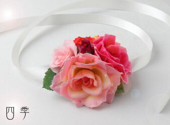 ラウンドブーケ*花冠*7776*ピンク&レッド*ミックス*結婚式