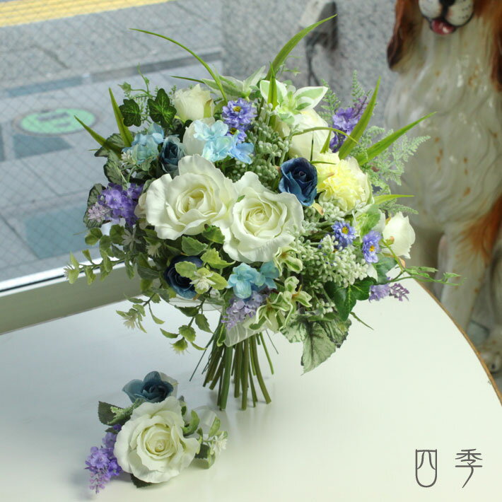 二次会 レッド ウエディングブーケ ピンク オレンジ 結婚式 花嫁 披露宴 ウェディングブーケ 造花 ブライダルブーケ ローズ キク リボン 花束