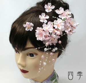 髪飾り 桜 大和桜 Y001 5点 染井吉野 造花 七五三 成人式卒業式 結婚式 振袖 浴衣 ドレス 袴 はかま かすみ草 K_0079格安セール