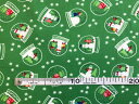 パッチワーク 生地 クリスマスプリント 緑系 スノードーム :数量1=10cm