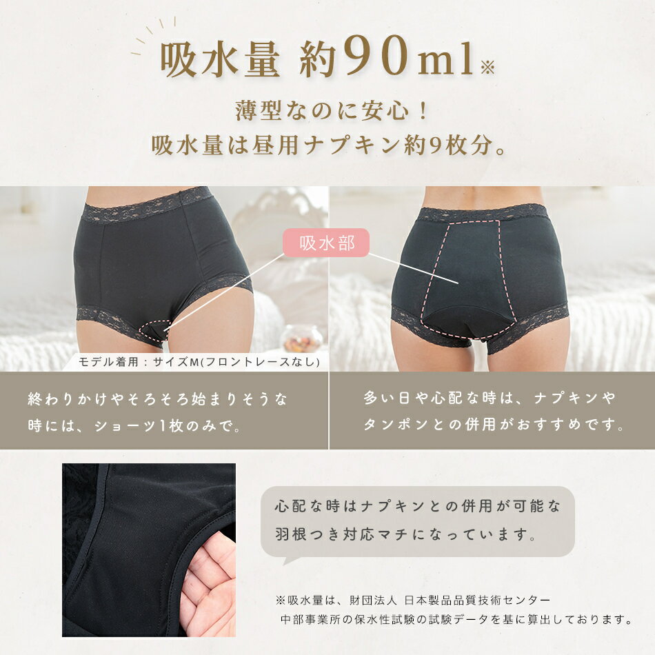 吸水生理用ショーツサニタリーショーツ生理用パンツ生理ショーツ吸水ショーツおすすめナプキン不要ナプキンのいらないパンツショーツ産褥ショーツ失禁ショーツ初潮タンポン敏感肌かぶれにくい肌に優しい消臭抗菌吸収型綿羽根つき羽つき対応
