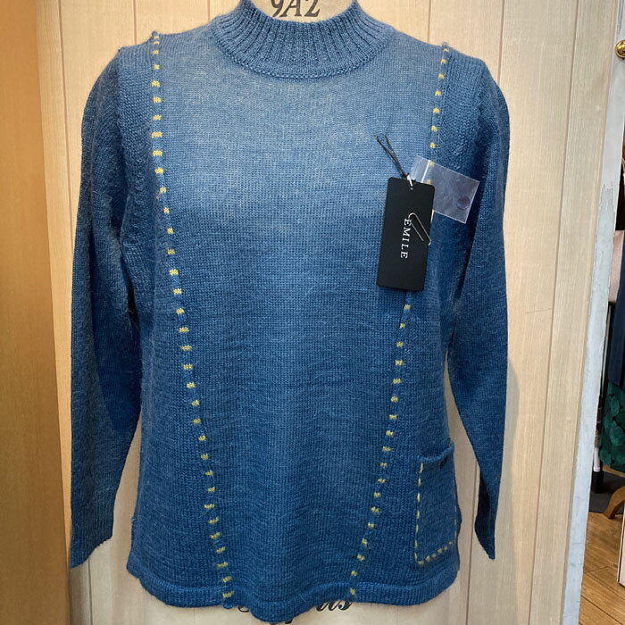 ハイネック長袖セーター、ニットトッ...