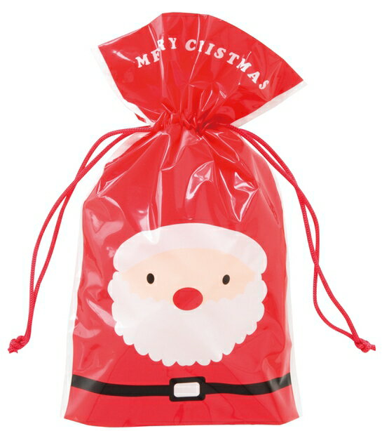 【クリスマス】クリスマスハッピーサンタ＆スノーマン巾着バッグ−4★2枚セット（裏と表でデザイン違い！）