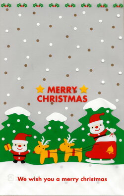 【クリスマス】【ラッピング用品】こびとサンタOPPギフトバッグ XMS-03S 12×18cm《8枚入り》平袋