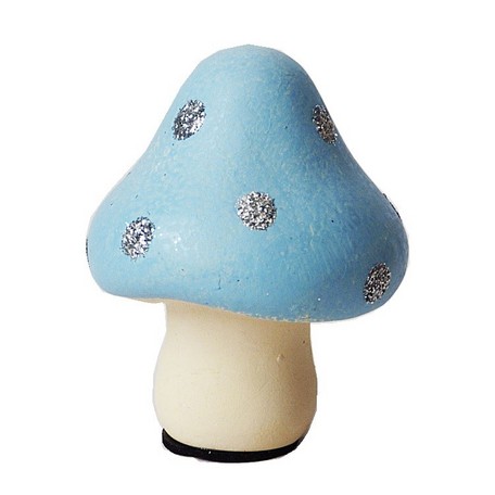 マッシュルーム(シンプル)ブルー キラキラ輝くラメ付きインテリアオーナメントLサイズ(宅配のみ) [2]
