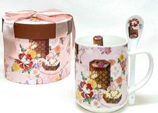 Rakuten - 【マグカップ】和風華柄　スプーン付き　カップと同じ柄のギフトBOX入り　※宅配のみ