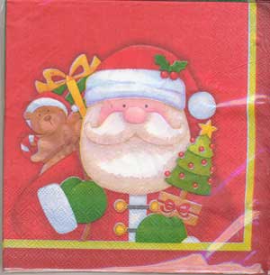 ラスト1点【クリスマス】【ペーパーナプキン】プレゼントいっぱい！サンタさん　クリスマス紙ナプキン
