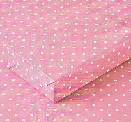 【ラッピング用品】スイートドットピンク 半切サイズ包装紙《50枚入》※宅配便配送