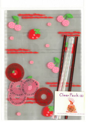 在庫限り【ラッピング用品】カミオ クリアパック(S)10枚入り ストロベリー&チェリー60680