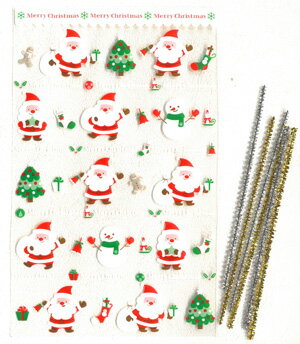 【クリスマス】【ラッピング用品】包む ビニールバッグ メリーサンタ M 6枚入り