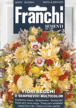 【イタリアの花の種】FRANCHI社 エバーラスティング・O SEMPREVIVI MULTICOLOR　[322/1]　切り花に向いた一年草　花のミックスタネ