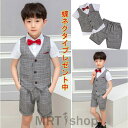 チェック柄 子供服 男の子 ベビー フォーマル スーツ キッズ 上下セット ベスト 蝶ネクタイ付き おしゃれ 結婚式 誕生日 半袖 ハーフパンツ 紳士風 子供 男の子 4点セット キッズ 上下セット 結婚式 誕生日 英国風 グレー ベスト、パンツ、シャツ、蝶ネクタイ付き
