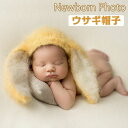 ニューボーンフォト ウサギ 兎 寝相アート 帽子 男の子 女の子 新生児 癸卯 年賀状 干支 ベビー コスチューム 写真撮影 記念写真 可愛い イエロー グレー...