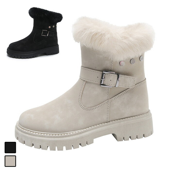 ショートブーツ レディース バックルベルト 厚底ブーツ 歩きやすい ハイカット ブーツ おしゃれ 防寒ブーツあったか 英国風靴秋冬 美脚 ワークブーツ 秋冬 レ...