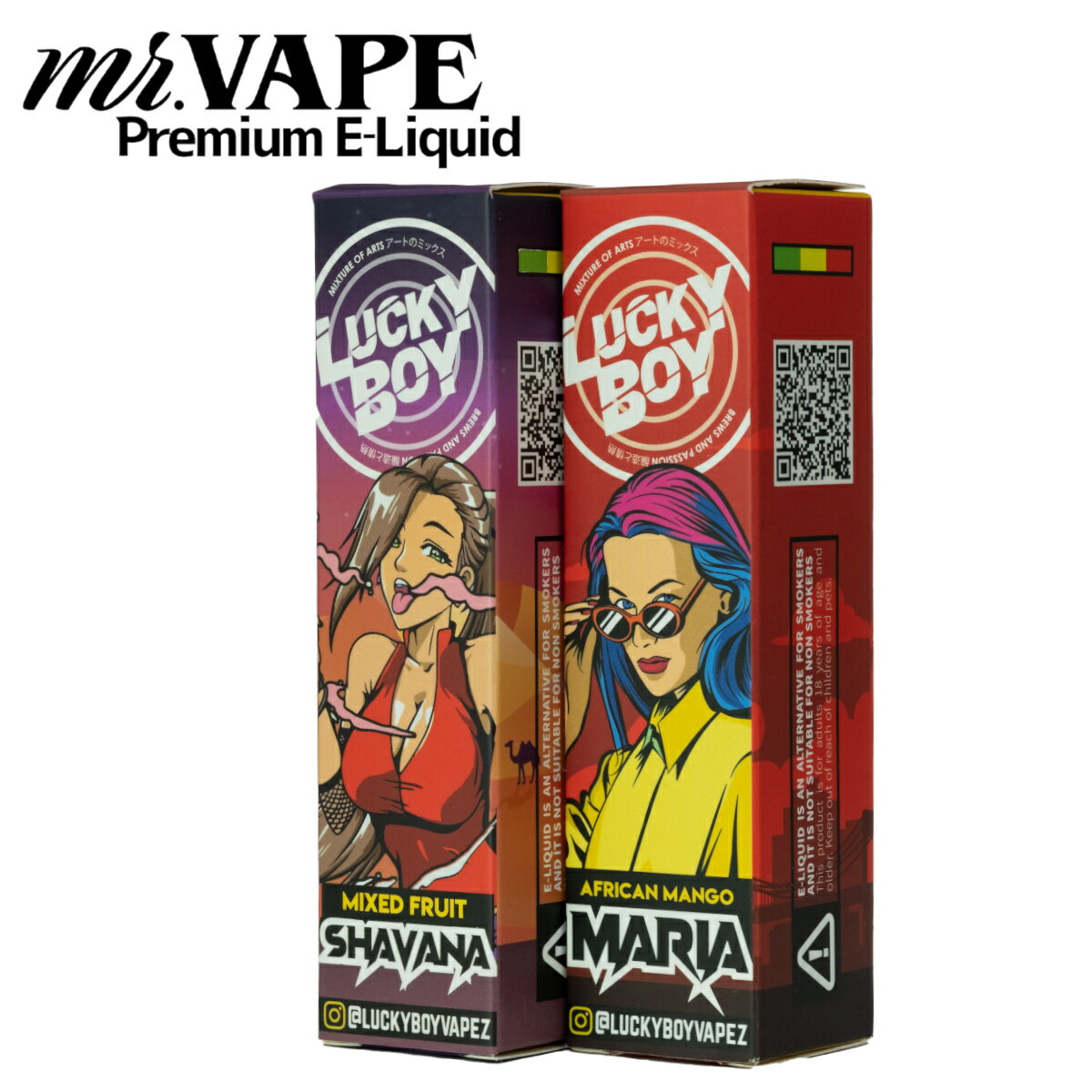 Lucky Boy MARIA SHAVANA VAPE ベイプ 禁煙 節煙 リキッド トロピカル フルーツ フルーツパンチ シェーキ シェイク vape 電子タバコ フレーバー　マンゴー イチゴ ストロベリー 清涼感 かき氷 シャバナ マリア