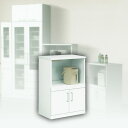 キッチンカウンター 60 キッチンキャビネット レンジ台 家電収納 レンジボード 台所収納 完成品 レンジラック ホワイト 白 作業台 キッチン収納 炊飯器収納...