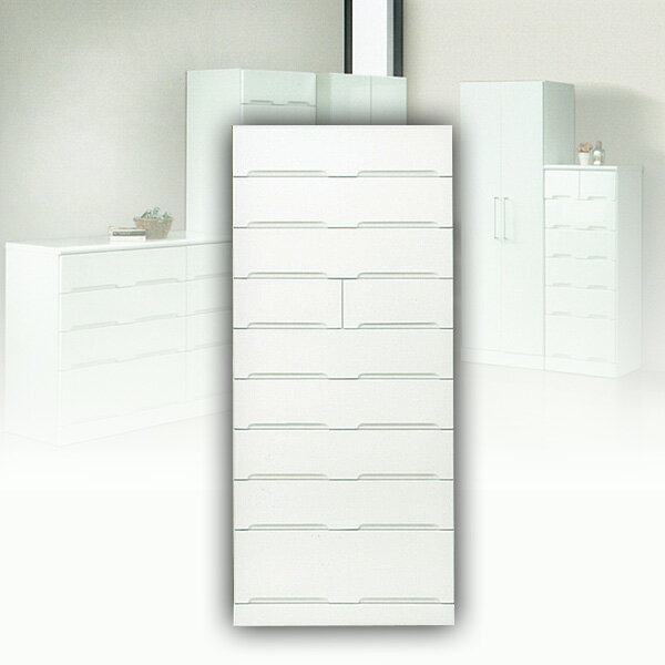 樂天商城 - タワーチェスト 80-9段 ハイチェスト ホワイト 白 ハイタイプ チェスト 収納タンス 衣類収納 たんす 収納家具 タンス 整理ダンス 収納チェスト 洋服ダンス 国産 完成品 マラソン 新生活 一人暮らし ブラックフライデー 大川 木工祭