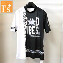 30%OFF【春夏 お買い得 OUTLET SALE】CASTELBAJAC (カステルバジャック)4方面×スポーティー・ロゴ 切替し デザイン 半袖 モックネック 機能素材 ストレッチ Tシャツ 吸水速乾 【48(L)】 ブラック×ホワイト バジャック服 セール ブランド ゴルフ 服 トップス