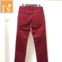 45%OFF【春夏秋冬 お買い得 OUTLETSALE】Barassi(ITO バラシ)ロゴレザーパッチ×凹凸ポケットモチーフ デザイン ストレッチ デニム【伸縮性あり】 ワインレッド系色 【79cm】 バラシ服 アウトレット セール ブランド ゴルフ 服 ボトムス