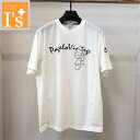 50%OFF【春夏 お買い得 OUTLET SALE】PAGELO(パジェロ)ラインストーン×市松模様 デザイン 半袖 丸首 ストレッチ Tシャツ ホワイト(白色)【M】 アンジェロ パジェロ服 アウトレット セール ブランド ゴルフ 服 日本製 トップス