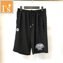 50%OFF【春夏 お買い得 OUTLET SALE】PAGELO(パジェロ)シャドー市松模様×ワッペン デザイン ストレッチ 七分丈 イージー短パン ブラック系色 【M】【L】 アンジェロ パジェロ服 アウトレット セール ブランド ゴルフ 服 ボトムス
