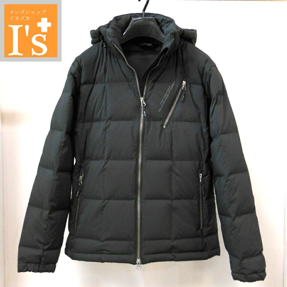 【2025 新作 秋冬】T-MAC（ティーマック）フード脱着可×ロゴ デザイン 高機能素材 ダウン ブルゾン ブラック（黒色）強度 温度調節 抗菌 軽量 吸湿 防カビ 効果 【46(L)】 レナウン ティーマック服 ブランド ゴルフ 服 トップス