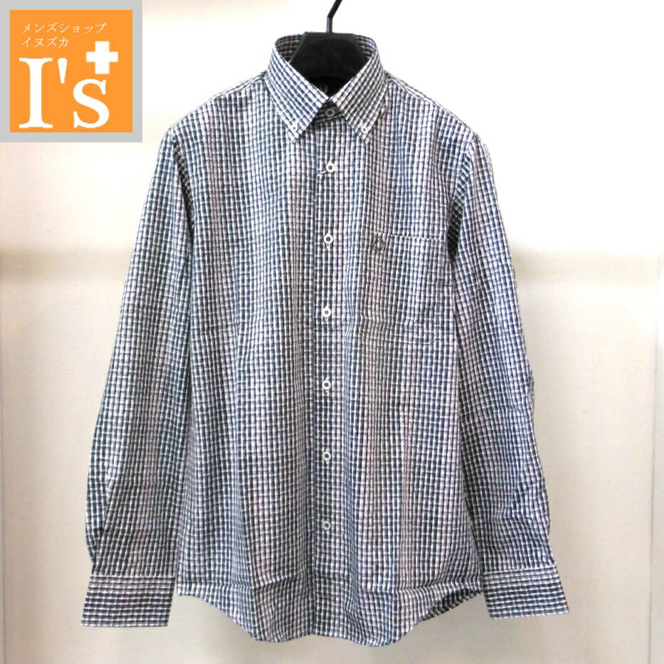 30%OFF【2025 新作 秋冬SALE】ANGELO（アンジェロ）総柄×チェック デザイン 長袖 ボタンダウン シャツ グレーベース 【46(M)】【48(L)】 アンジェロ服 セール ブランド ゴルフ 服 日本製 トップス