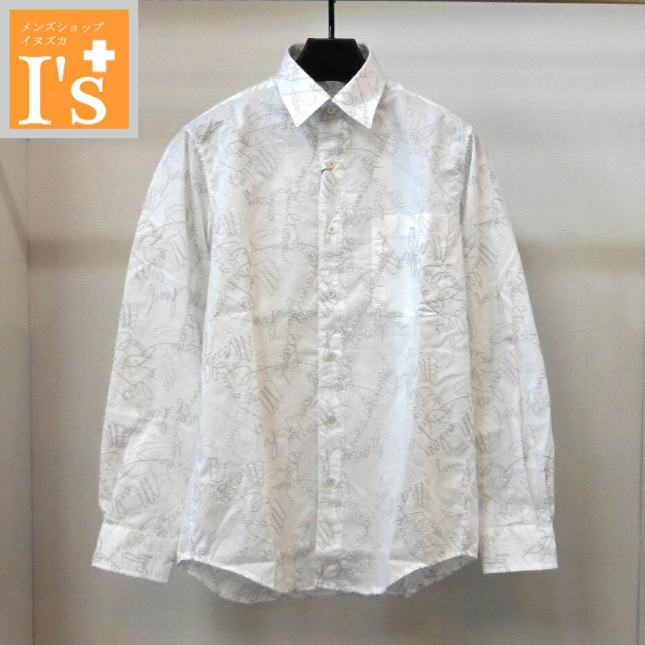 Chambray Shirts - 【2026 新作 春夏】ANGELO（アンジェロ）総刺繍×モチーフロゴ デザイン 長袖 綿100％ シャツ ホワイトベース 【46(M)】【50(LL)】 アンジェロ服 ブランド ゴルフ 服 日本製 M
