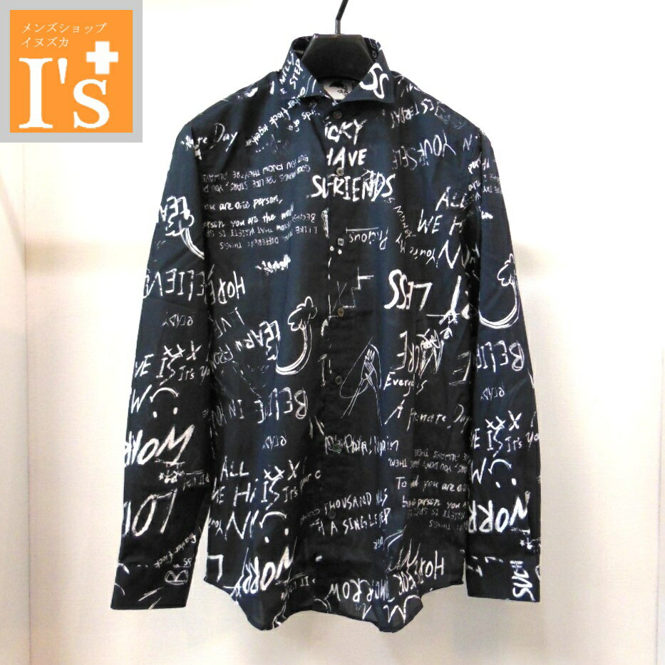 【2026 新作 春夏】Alcott Hill（アルコットヒル）アートポップ ペイント風×ロゴ・モチーフ デザイン 長袖 スマート衿 綿100% シャツ ..