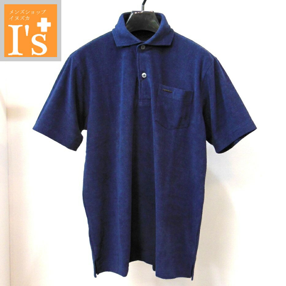 【2026 新作 春夏】ANGELO（アンジェロ）ロゴプレート×シンプル デザイン 半袖 スマート衿カッタウェイ パイル生地 ストレッチ ポロシャツ ネイビー（紺色） 【48(L)】【50(LL)】 アンジェロ 服 ブランド ゴルフ 服 日本製