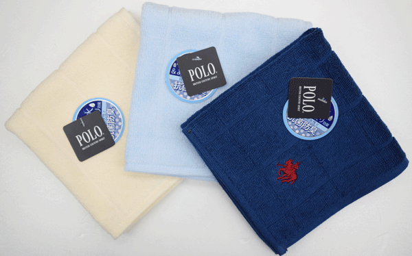 POLO　ポロタオルハンカチ　メンズ　吸水性抜群！！　脂取り効果もあり♪　抗菌防臭