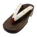 ☆ ☆ ☆ お買い得品 ジャストプライス ☆ ☆ ☆ 柔らかい色合いの水玉花緒に ちょっぴり背の高い木目が魅力の焼桐下駄