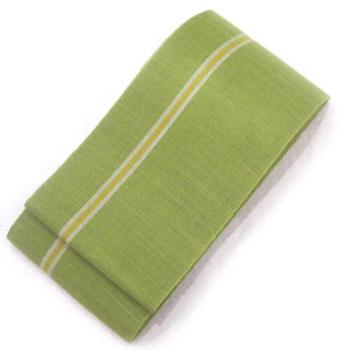 ☆ 大奉仕品 ☆本場西陣 麻の半幅帯（萌黄色）