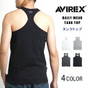 アヴィレックス タンクトップ  メンズ AVIREX アビレックス デイリー タンクトップ バッククロス リブ 無地 (6143503/783-0937003) デイリーシリーズ ノースリーブ グレコタンク 厚手 白黒 メンズ カジュアル アメカジ ミリタリー ブランド アヴィレックス