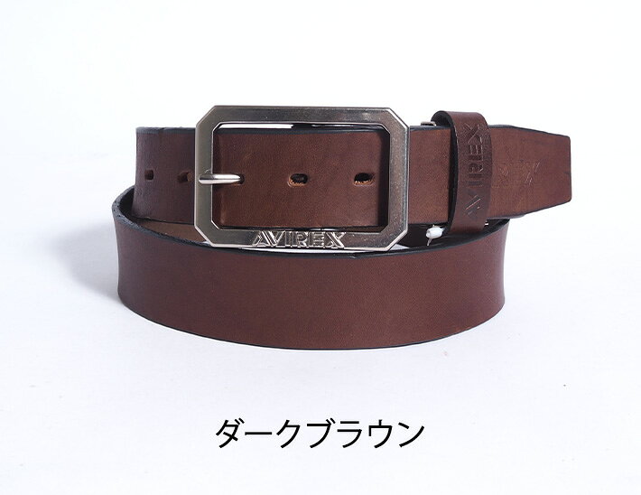 AVIREX アビレックス レザーベルト 牛革 ベーシック 日本製 (AX4202) 本革ベルト ...