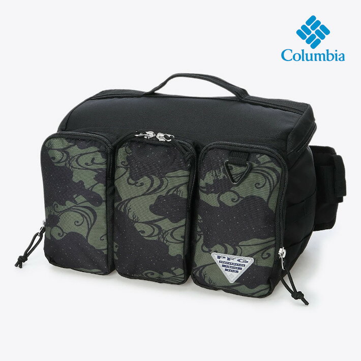 コロンビア バッグ メンズ COLUMBIA コロンビア ヒップバッグ バイパーリッジPFG コラボ オリジナルカモ柄 撥水 (PU8541-397) ウエストバッグ カバン メンズ ブランド カジュアル アウトドア