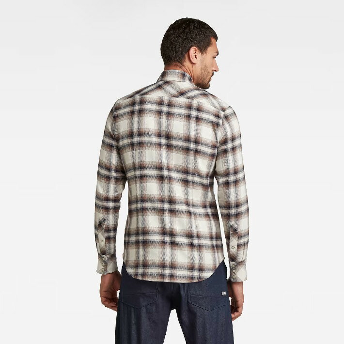 G-STAR RAW ジースターロウ チェックシャツ (D18952-C841-C841) 長袖シャツ ネルシャツ ウエスタンシャツ ブラウン メンズ カジュアル インポート ブランド 送料無料