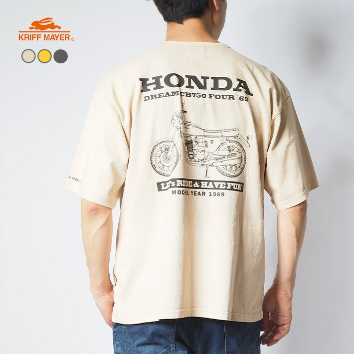ホンダ半袖シャツ　お店ロゴ入り HONDA×はぴだんぶい】半袖ウィングプリントTシャツ(Mサイズ