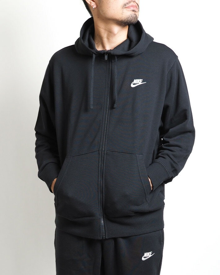 ナイキ パーカー メンズ NIKE ナイキ ジップパーカー スウェット 裏毛 ワンポイントロゴ (BV2649-010) フレンチテリー ジップアップパーカー メンズ ブランド カジュアル アメカジ スポーツ 無地 黒 ブラック