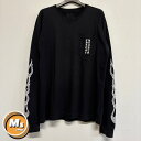 【L】【美品】 CHROME HEARTS クロムハーツ Vertical バーティカル 炎 ファイヤー クロス ロゴ 黒 ブラック 長袖 Tシャツ ロンT トップス カットソー Lサイズ 美品