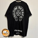 【XXL】【美品】 CHROME HEARTS New York NY Limited Horse Shoe クロムハーツ ニューヨーク 限定 ホースシュー 黒 ブラック 半袖 Tシャツ トップス メンズ レディース XXLサイズ 美品 最新作