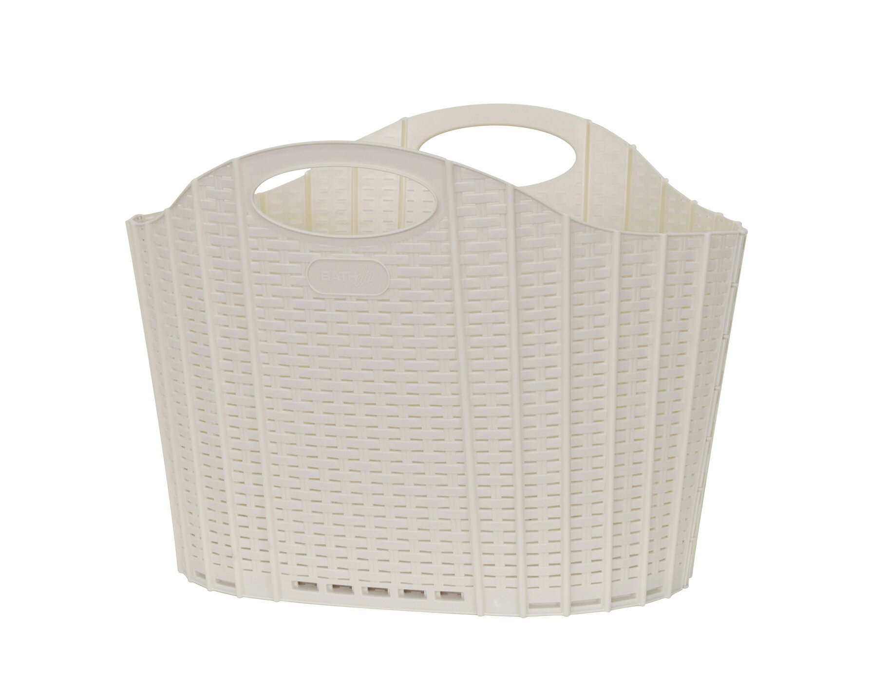 Rattan - 清水産業 折りたためるランドリーバスケット 38L ラタンアイボリー
