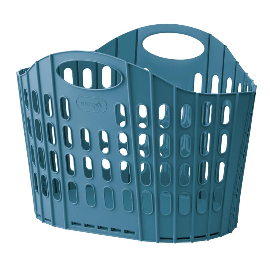 Laundry Containers - 清水産業 折りたためるランドリーバスケット 38L ブルー
