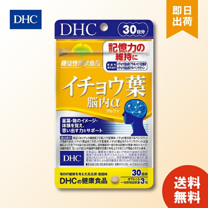 DHC イチョウ葉 脳内α アルファ 30日分 （90粒）×1個 ディーエイチシー サプリメント イチョウ葉 フラボノイド配糖体 テルペンラクトン ナイアシン 健康食品 女性 男性 送料無料