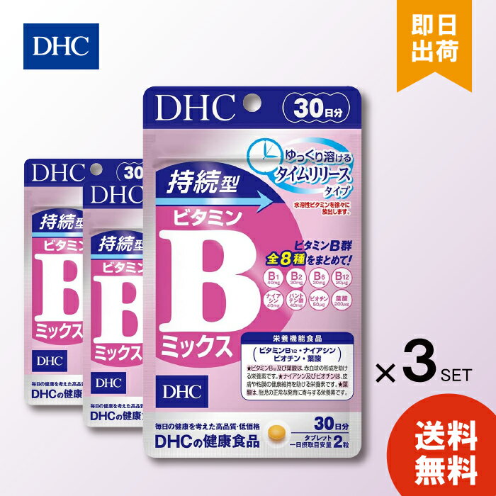 DHC 持続型ビタミンBミックス 30日分 ×3袋 栄養機能食品 ナイアシン ビオチン ビタミンB12 葉酸 サプリ