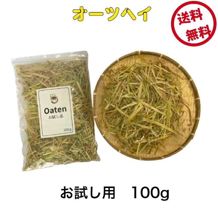 ウサギのえさ オーツヘイ ウサギ牧草 小動物 オーツヘイお試し用　チャック袋入り 100g オーストラリア産 送料無料 ダブルプレスのサムネイル