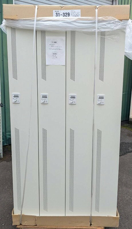 わけあり アウトレット(訳あり)プラス 4人用ロッカー ダイヤル錠タイプ【ホワイト色】 W900×D515×H1790mm LZ-4D W4 [2]