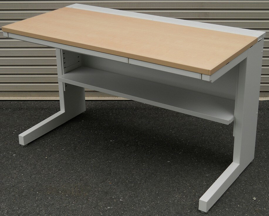 【わけあり アウトレット（訳あり）】 平デスク （平机） SCAENA SKL-126H（部材お届け）足元棚付き 平126H 5-110-3451