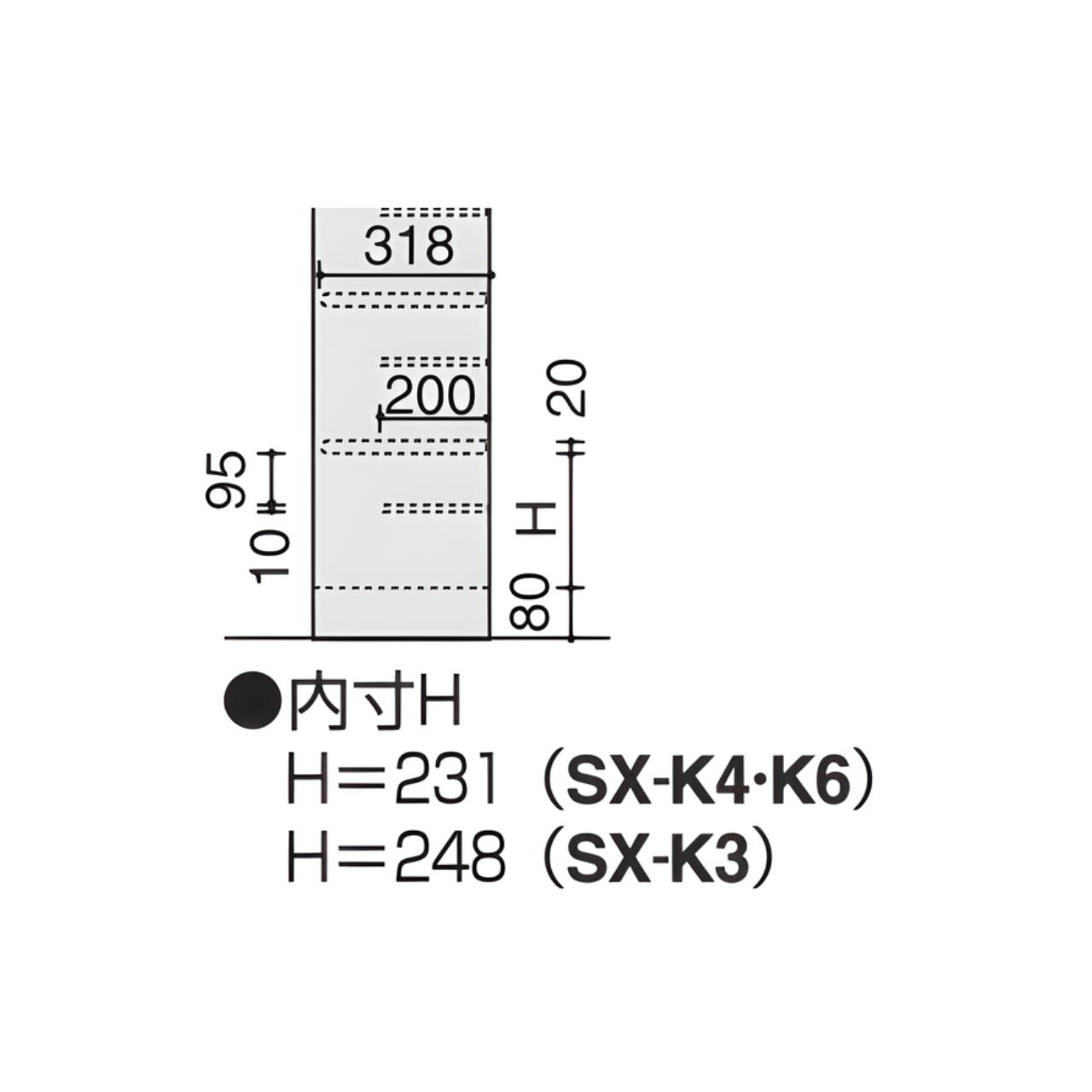 コクヨ KOKUYO シューズボックス 下駄箱 オープンタイプ 通し棚タイプ 中棚付 6段24人用 W1002×D330×H1590ミリ SX-K6F1N [2]