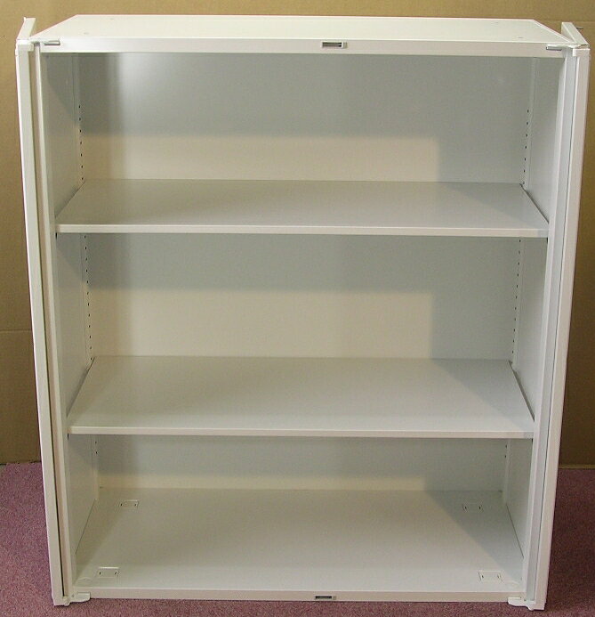 【わけあり】 【アウトレット】 (訳あり) 透明両開き書庫H1050ミリ TA-10Dオフホワイト色 5-820-5222 [2]